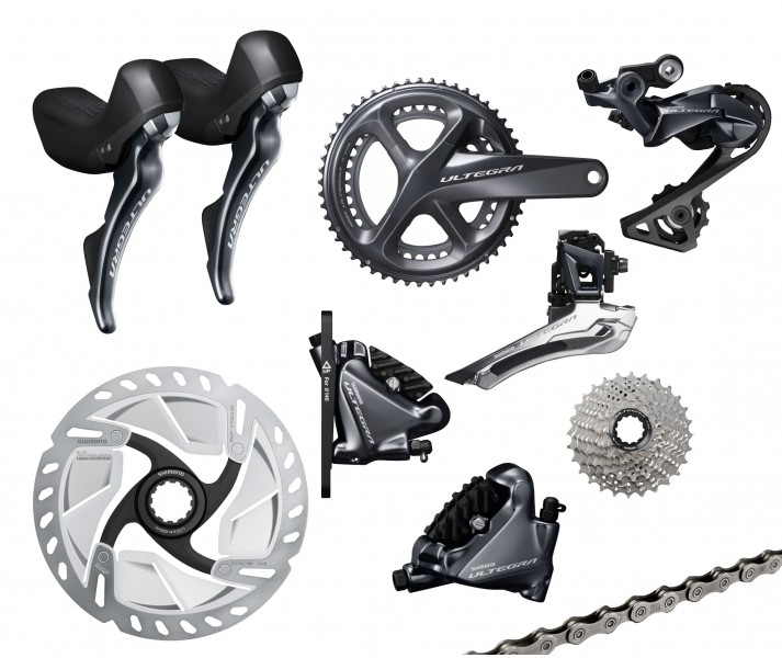 Grupo Shimano Ultegra R8020 Disco Hidráulico 11v 50/34 Pata Corta 11-25