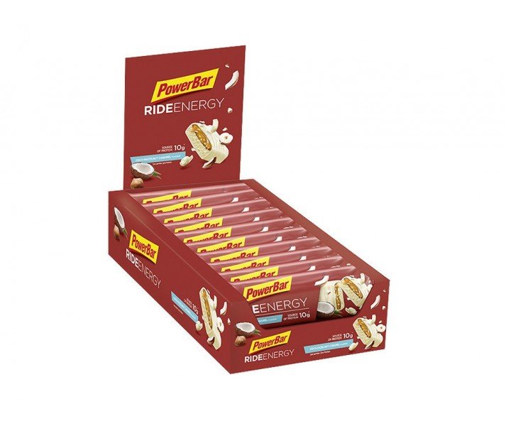 Caja Barritas PowerBar Ride Energy Coco Hazelnut Caramelo 18uds.