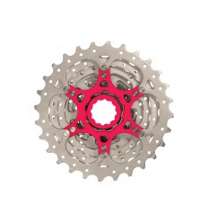 Cassette SunRace CSRX0 10v. 11-25 Plata-Rojo Aluminio-Metal