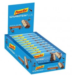 Caja Barritas de Proteínas Powerbar Protein Plus 52% sabor Chocolate 24 ud.50gr.