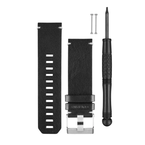 Correa de reloj Garmin de cuero negro