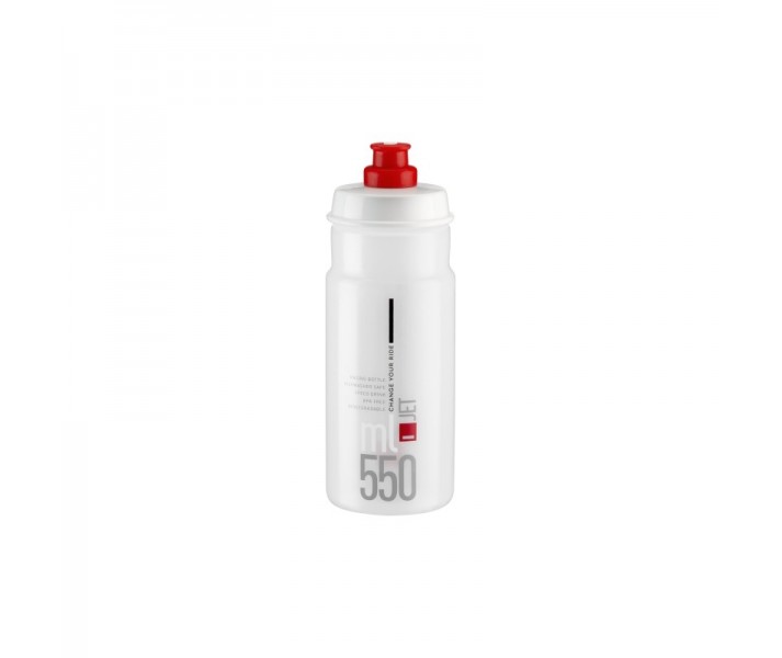 Bidón Elite Jet transparente Logo Rojo 550 ml