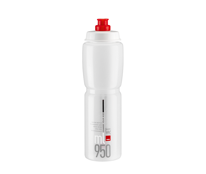 Bidón Elite Jet Transparente Logo Rojo 950 ml