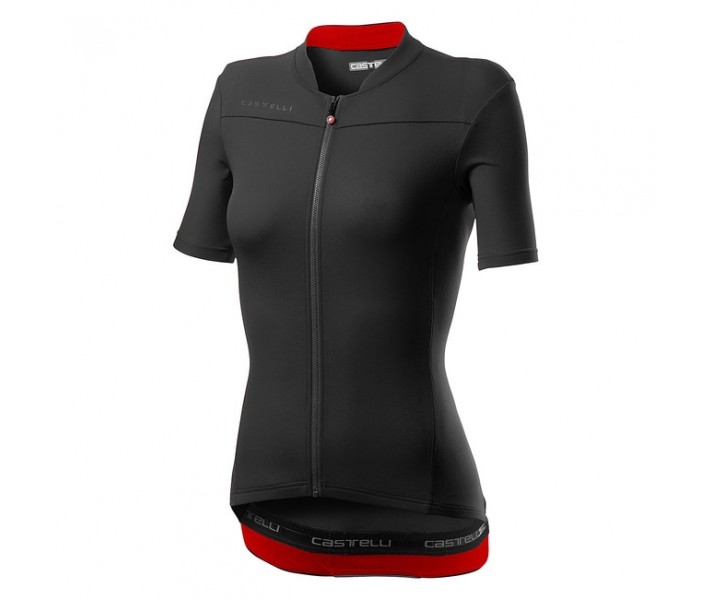 Maillot Castelli Anima 3 Mujer Negro/Rojo