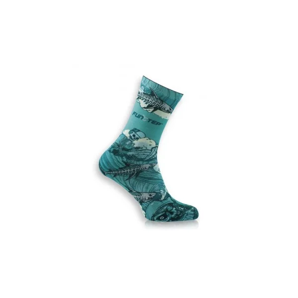Calcetines Funstep Con Dibujos Turquesa/Gris