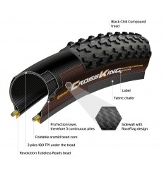 Cubiertas Continental .Terra Trail 27.5X1.50 Protection Tubeless Plegable Negro/Crema