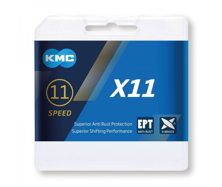 Cadena KMC X11 Ept 1/2X11/128 118 Eslabones 5.65Mm 11V Plata