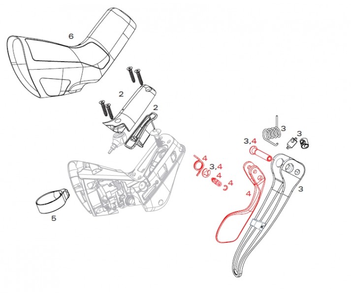 Repuesto de leva de cambio derecha Sram Red22 Disc