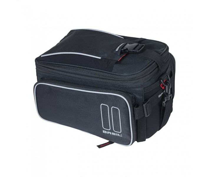 Alforja Basil Sport Design Trunkbag Reflect.Negro Imperm.7-15L Cierre Crem