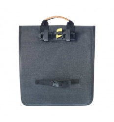 Alforja Basil Urban Dry Shopper Reflectante Gris Osc. Imperm. 25L Cierre Ajust.