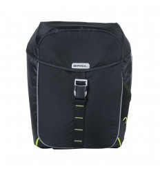 Alforjas Basil Miles Black Lime Impermeable Negro Reflectante 34 L Cierre Click