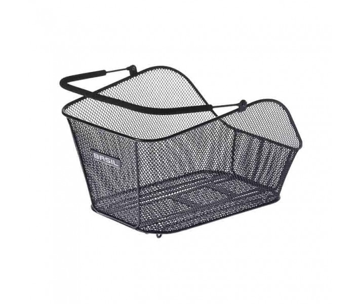 Cesto Trasero Basil Icon M Multisystem Extraible Malla Acero Asa Negro 23L