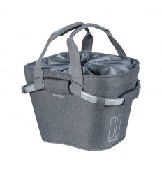 Cesto Con Asa Delantera Basil 2Day Carry Poliester Con Placa Adaptadora Kf Gris