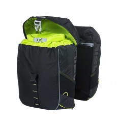 Alforjas Basil Miles+Placa Adaptadora Mik Reflectante Negro Impermeable 34L