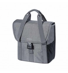 Bolsa Única Basil Go Single Grey Melee Con Líneas Reflectantes 16 L