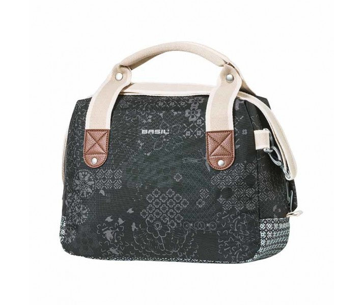 Bolsa Manillar Basil Boheme City Bag Charcoal Con Cremallera