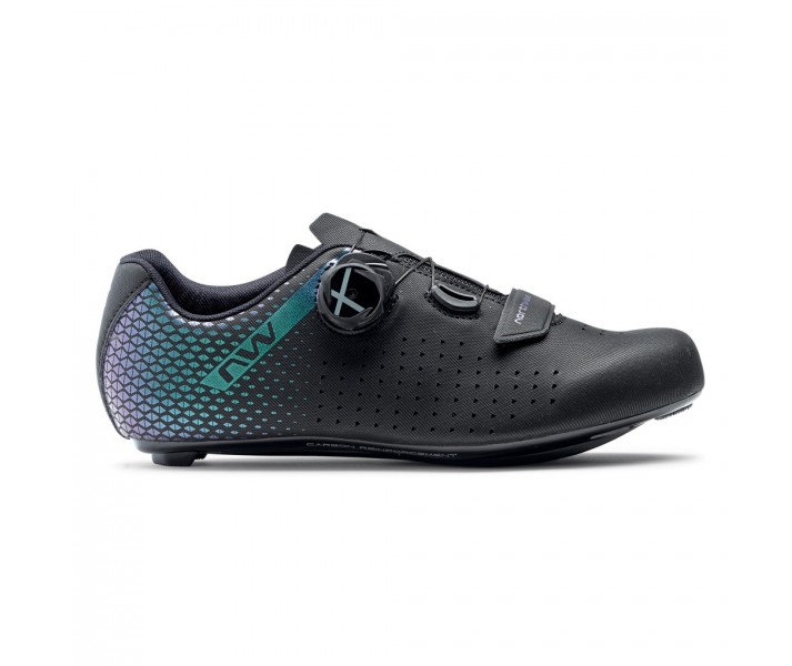 Zapatillas Northwave Core Plus 2 mujer Negro-Iridescent Carretera