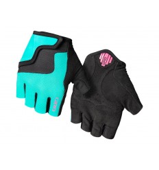 Guantes Cortos Infantiles Giro Bravo JR II Turquesa/Rosa Neón