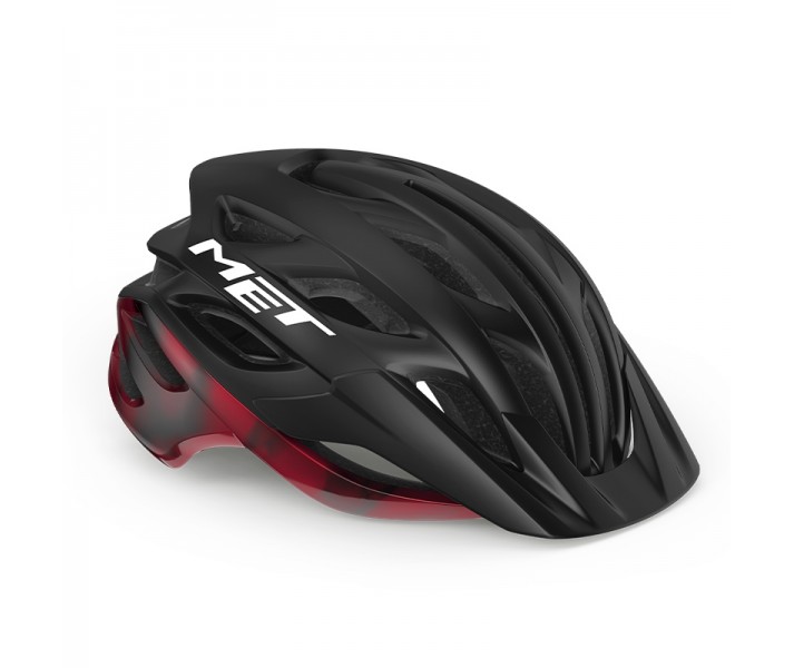 Casco Met Veleno Negro Rojo Mate Brillo