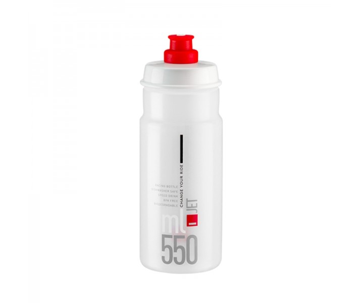 Bidón Elite Jet Plus 550Ml Blanco Logo Rojo