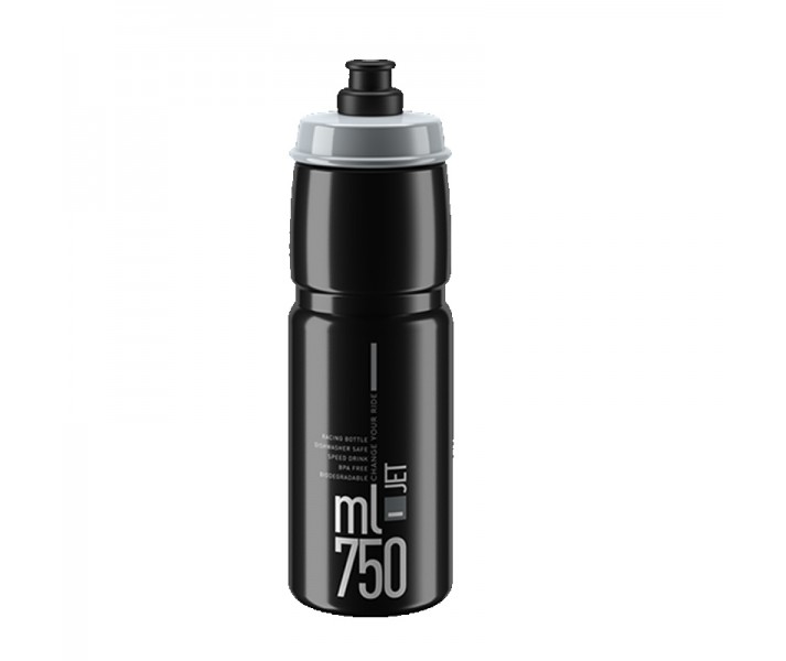 Bidón Elite Jet Plus 750Ml Negro Logo Gris