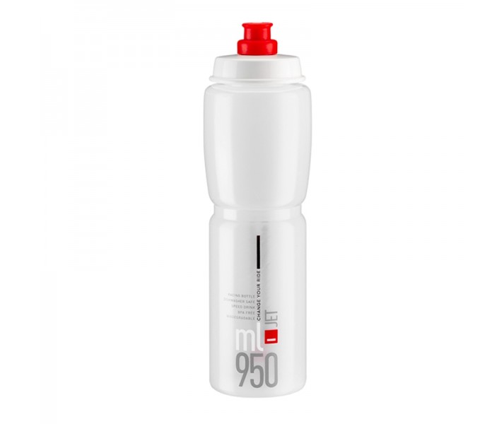 Bidón Elite Jet Plus 950Ml Blanco Logo Rojo