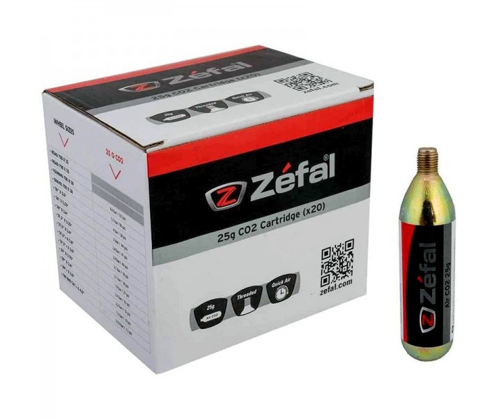 Caja 20 Cartucho De Aire Zéfal 25 gr Con Rosca