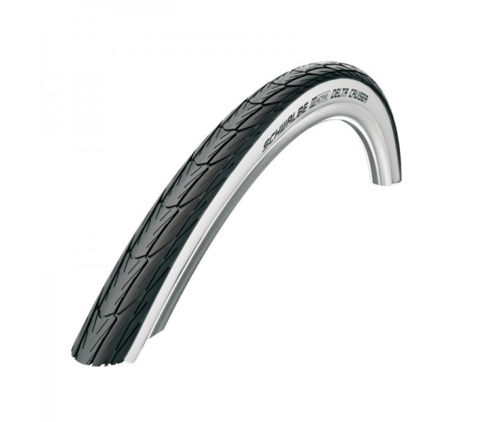 Cubierta Schwalbe Delta Cruiser 24X1 3/8 Junior K-Guard Hs392 Rigida Negro/Blanco 37-540