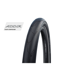 Cubierta Schwalbe Super Moto 28X2.40 Hs605 Performance Microskin Addix Rigida Negro Reflect 62-622