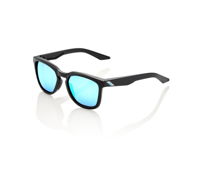 Gafas 100% Hudson Negro Mate - HIPER Azul Multicapa Espejo