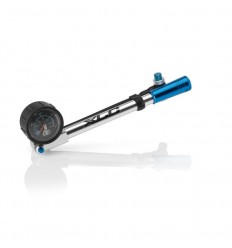 Hinchador Horquilla Suspension XLC Highairpro Manometro/Racor Plata/Azul