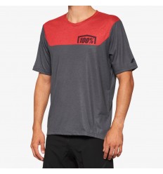 Camiseta 100% Airmatic Charcoal/Rojo