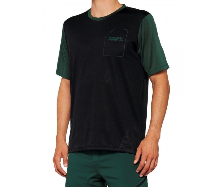 Camiseta 100% Ridecamp Negro/Verde