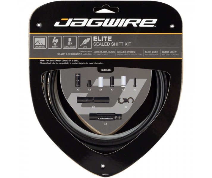 Kit Cables/Fundas Cambio Jagwire Elite Sram/Shimano Negro