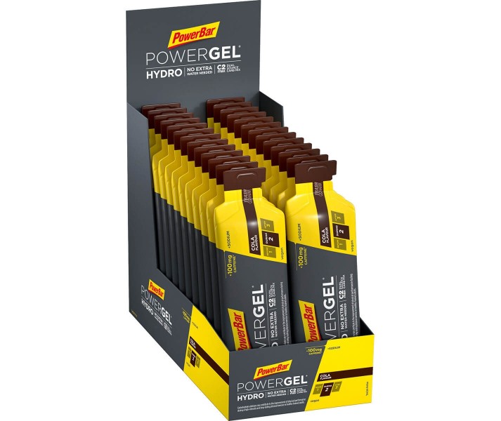 Caja Geles PowerBar PowerGel Hydro Cola Cafeína 24 ud * 67 gr