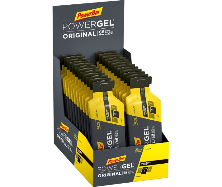 Caja Geles PowerBar PowerGel Original Espresso Cafeína 24 ud * 41 gr