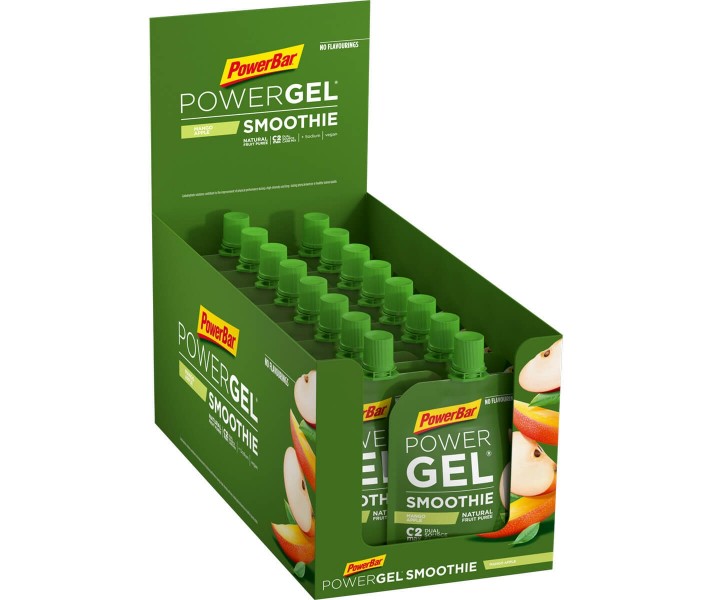 Caja Geles PowerBar PowerGel Smoothies Mango Manzana 16 ud * 90 gr