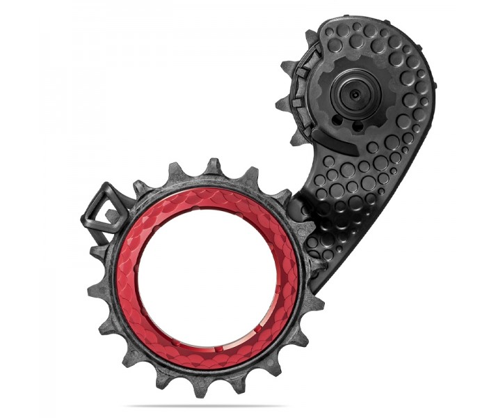 Jaula Cambio Absolute Black Hollowcage Shimano 8100 Carbono Rojo