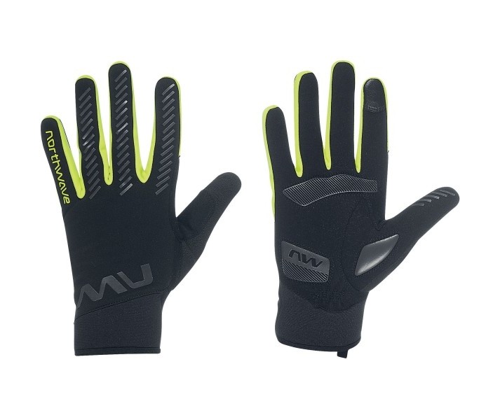 Guante Largo Northwave Active Gel Negro-Amarillo Fluo