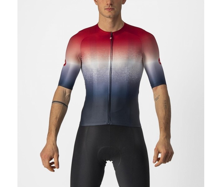 Maillot Castelli Aero Race 6.0 Azul Salvaje/Rojo Pro