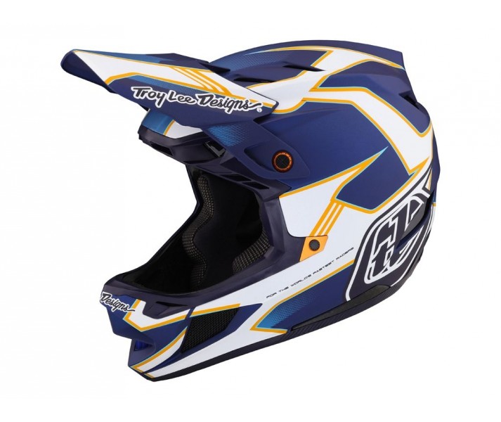 Casco Integral Troy Lee D4 Composite Mips Azul/Blanco/Amarillo