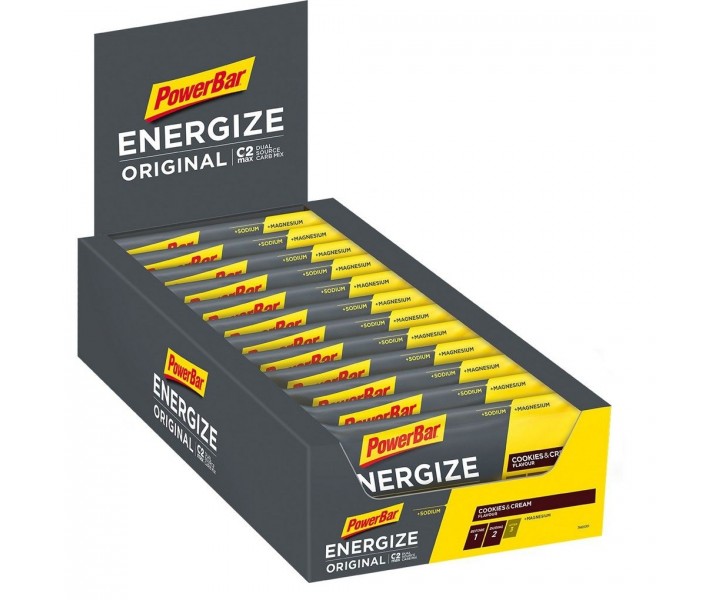 Caja Barritas PowerBar Energize Original Cookies Crema 15 ud * 55 gr