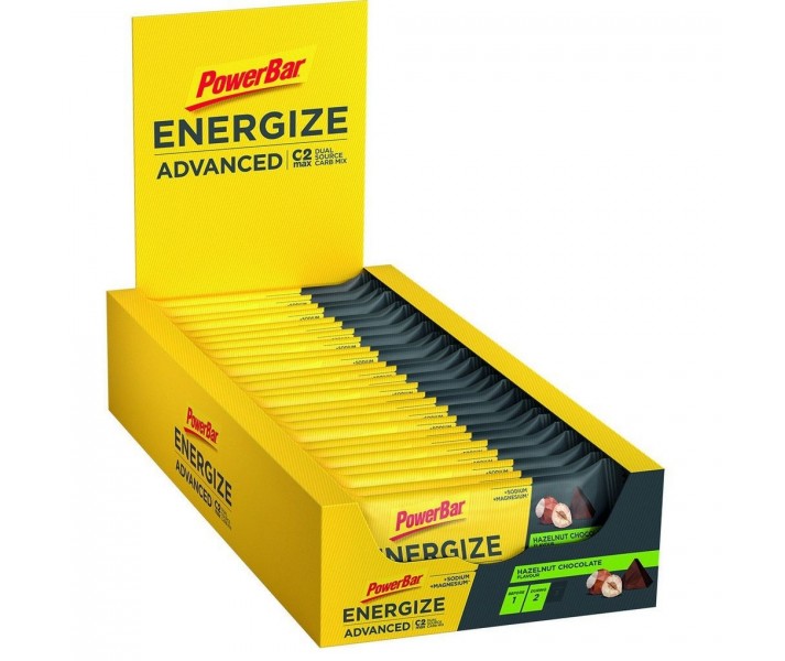 Caja Barritas PowerBar Energize Advanced Choco Avellana 15 ud * 55 gr