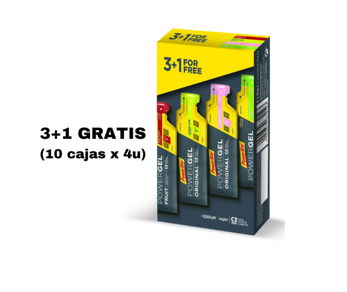 Caja Multipack PowerBar Geles Powergel 10 Pakcs De (3+1 Gratis)