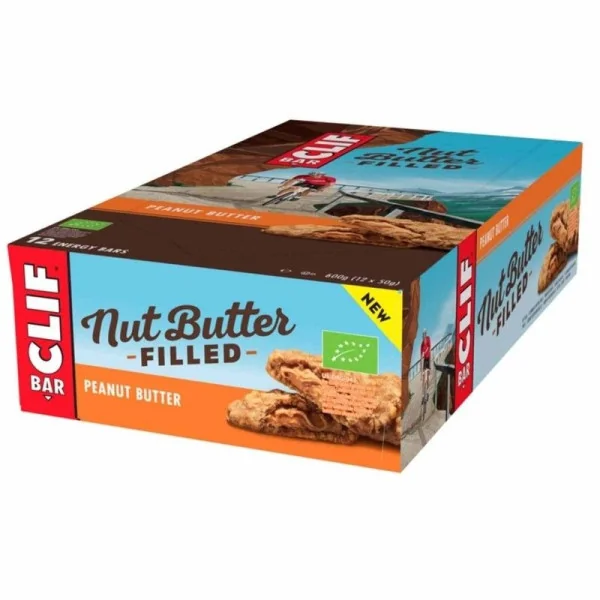 Caja 12 Barritas Bio Energéticas Clif Mantequilla de Cacahuete Banana y Choc 50g