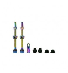 MUC-OFF ALUMINIUM TUBELESS VENTILE SET 60 mm RAINBOW