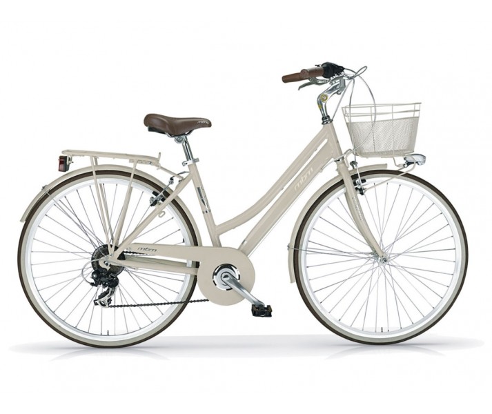 Bicicleta MBM Boulevard 6v con cesta Crema