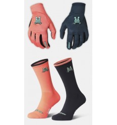 Pack Guantes + Calcetines Oooff V2 Petroleo/Coral