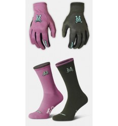 Pack Guantes + Calcetines Oooff V2 Khaki/Violeta