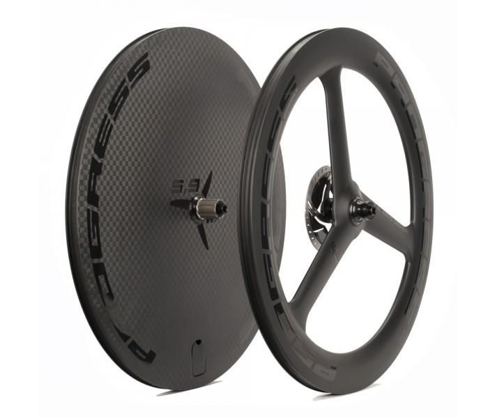 Juego De Ruedas Progress A-7 Disc Cubierta Shimano HG Negro